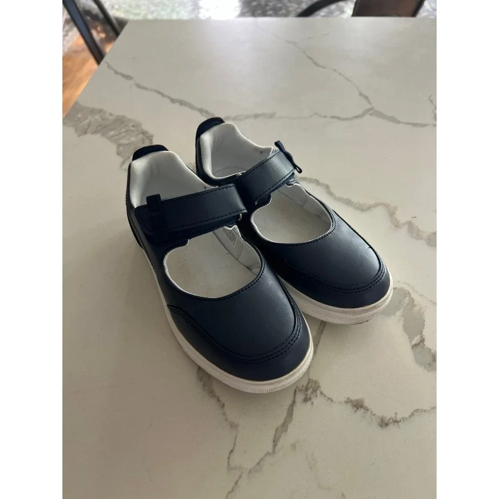 Navy blue Kids Soft Walking Flat Shoes girls size 13